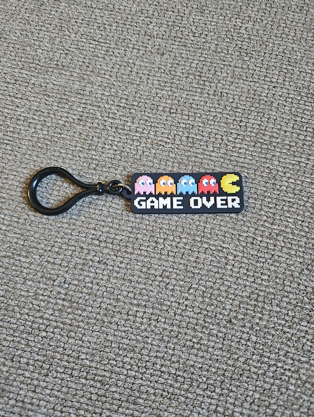 Pac-Man Game Over Rubber Keychain